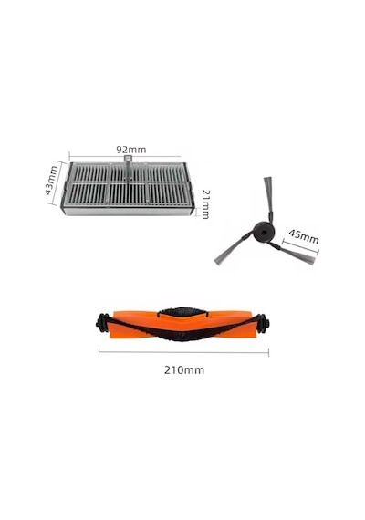 Dreame X40 Ultra / X40 Pro / L40 Ultra Uyumlu Robot Süpürge Aksesuar Seti 2x Filtre,2x Yan Fırça ,ana Fırça