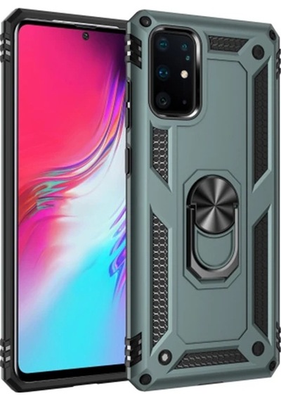 Ally Sm Samsung Samsung Galaxy Uyumlu S20 Yüzüklü Kılıf Armor Shockproof Ring Kılıf- 5775 Gri