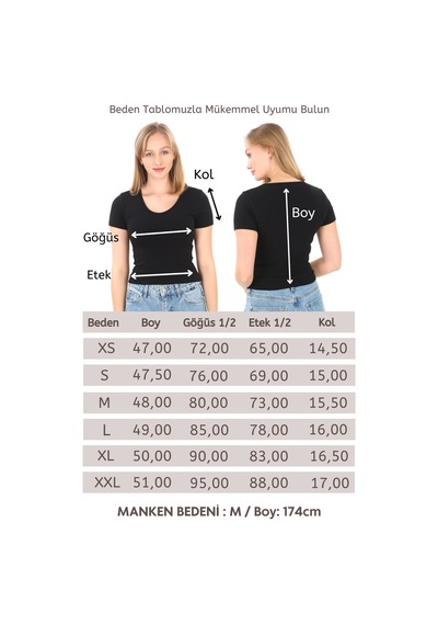 V Yaka Slim Fit Crop Tişört-siyah Siyah