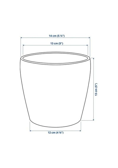 Sumuhome Persıllade Toprak Saksı Koyu Gri 12 Cm