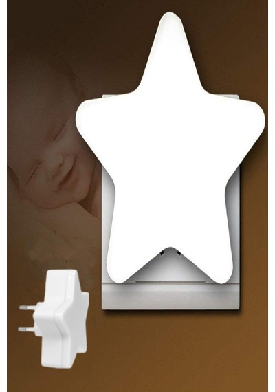 Mini Yıldız Gece Lambası Led Sensörlü Priz Işık Bebek Çocuk Yatak Odası Için Gece Işığı Beyaz