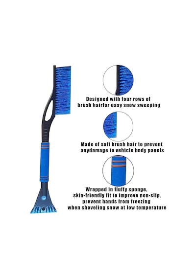 Süpürgeli Araç Buz Kazıyıcı 60 Cm, 2'si 1 Arada Araç Temizleme Fırçası, Buz Kazıyıcı, Çırpma Teli, Ot Diğer