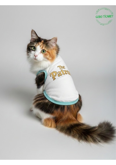 Beyaz The Patron Yazılı Kedi Ve Köpek Kıyafeti Tişörtü Elbisesi Medium/m/beden 2