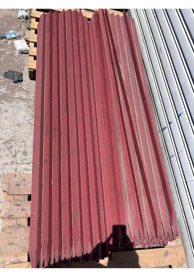 Tr Bahçe Çit Direği Profil Seti Çelik Köşebent Kırmızı 40x40mm 200cm 11'li Paket