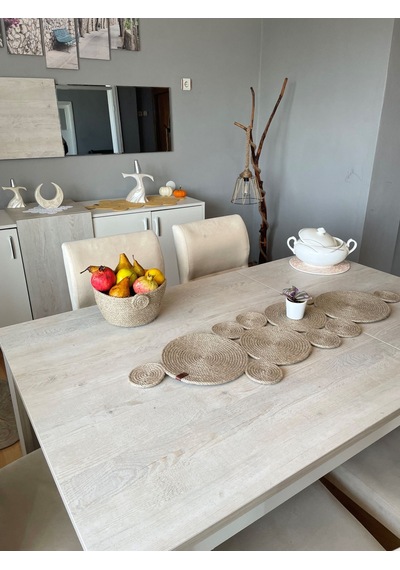 100 x 30 CM Hasır Jüt Salon Mutfak Nişan Düğün Dekoratif Masa Örtüsü / Runner / Amerikan Servis