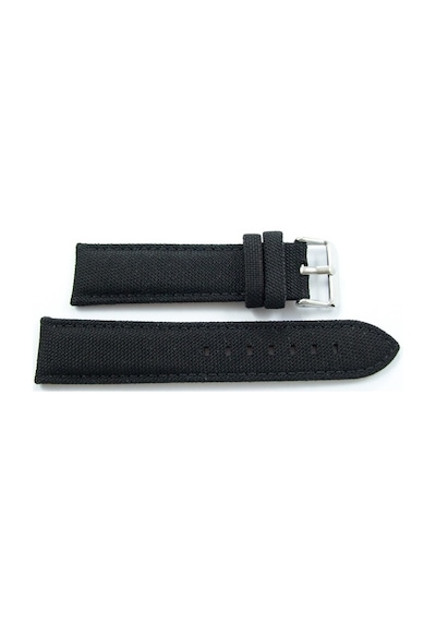 Bizon Siyah Kumaş Saat Kordonu 24Mm Dokuma Spor Perlon Kayış