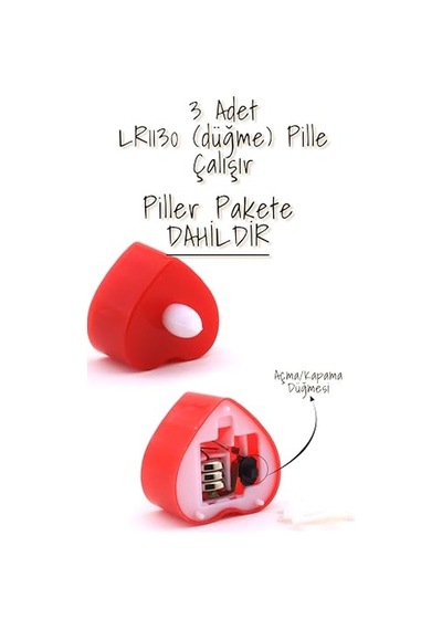 8 Adet Mini Led Mum Seti Pilli Dumansız Alevli Ledli Dekoratif Yapay Mum Dekor Işığı 8 Adet Kalp Kırmızı 4 Cm 10c