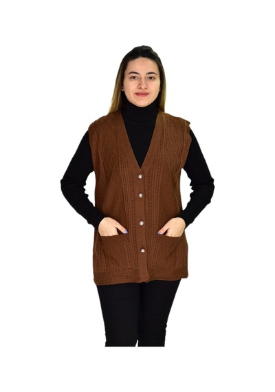 Kadın Cepli Triko Yelek Bgl-st03344 001