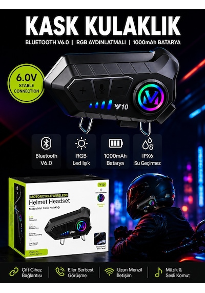 Y0010 Ipx6 Su Geçirmez Rgb Sesli Asistan Hd Ses 5.3 Bluetooth