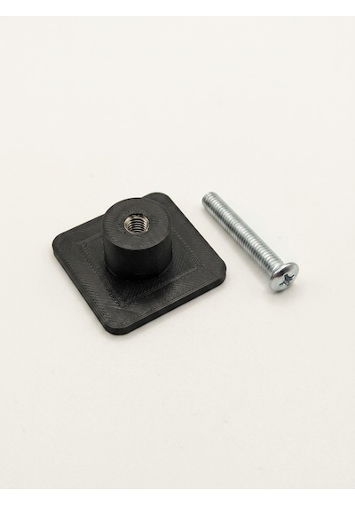 Dolap Kulpu 3,5 X 3,5 Cm Plastik 4 Adet - 30mm Kulp Vidası İle Beraber Gönderilir Siyah