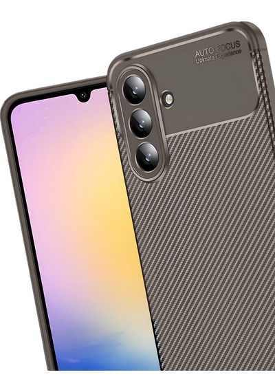 Newface - 574 - Samsung Galaxy S25 Fe Auto Focus Karbon Kapak - Kmrsfres - - Kahverengi