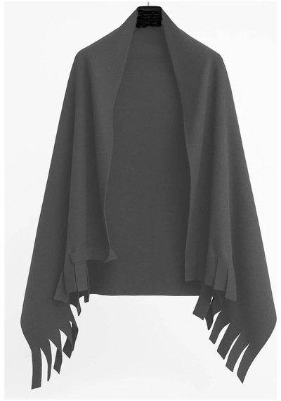 Elif Mira Unisex Polar Omuz Şalı 70x180 Cm Kışlık Sıcak Şal Elegantwarm Antrasit