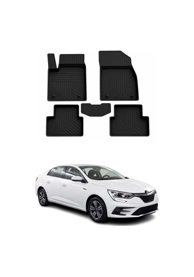 Renault Megane 4 2016-2026 Uyumlu 4d Havuzlu Paspas Kauçuk Siyah 5 Parça