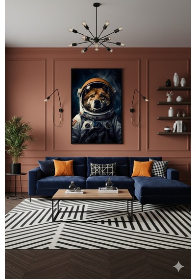 Astronot Kurt Uzay Bilim Kurgu Galaksi Konsept Sanat Cam Tablo