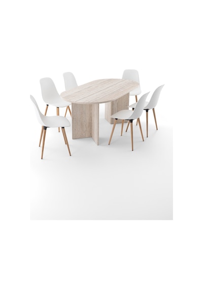 Harmony Nara Oval Masa 180x75x90 Cm Trevi- Modern Tasarım Bej