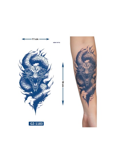 Dragon Saldırısı 1 Ay Kalıcı Geçici Dövme Yapıştırma Dövme
