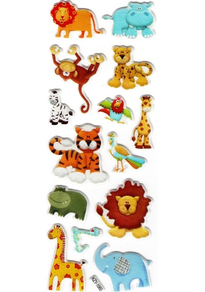 Sticker Kabartmalı Stiker Defter, Planlayıcı Kzy1060 16x7 Cm - Aslanlı Orman Hayvanları