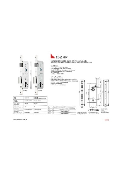 Kale 152rp 45mm Standart Daire Kilidi Rozet Delikli Oval-krom 18 Mm Aynalı 68mm Silindirli