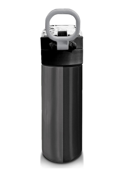 Coral High Kids Renkli Çizgili Desenli Pipetli Ve Direkt İçim Çelik Termos 500 Ml 31896 Gri - Mavi