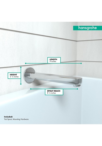Hansgrohe Küvet Ağzı 22,86 Cm Premium 7,62 Cm Modern Krom Küvet Ağzı, 14421001 Altın