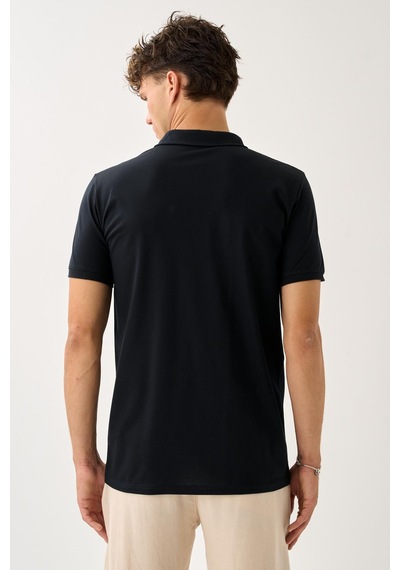 Alexander Gardi Erkek Comfort Fit Polo T-shirt Siyah