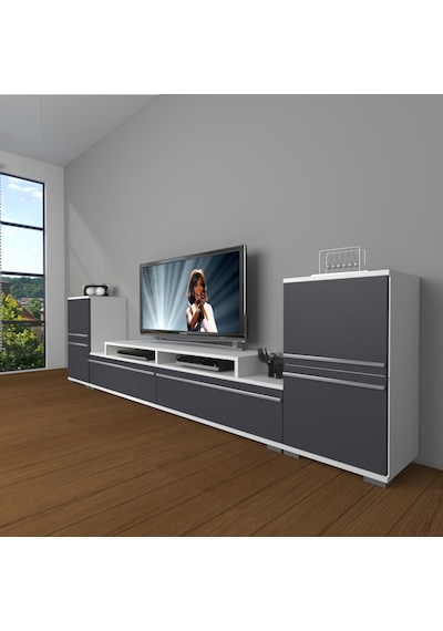 Decoraktiv Ekoflex On2 Mdf Tv Ünitesi Tv Sehpası - Beyaz Antrasit Beyaz - Antrasit Decoraktiv Ekoflex On2 Mdf Tv Ünitesi Tv Sehpası - Beyaz Antrasit Beyaz - Antrasit