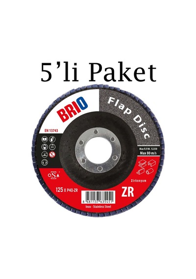 Brio Flap Disk 125xp40 Zr 5'li Paket