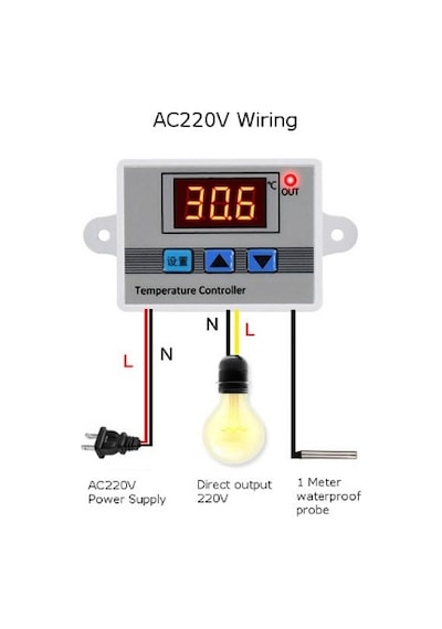 220V Dijital Termostat Xh W3002 Sıcaklık Kontrol Cihazı1500W