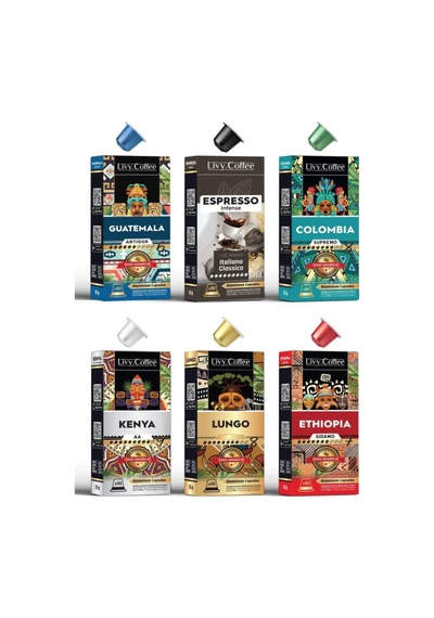 Livy Coffee Alüminyum Nespresso Uyumlu Kahve 6'lı Tanışma Paketi 6 x 10 Kapsül