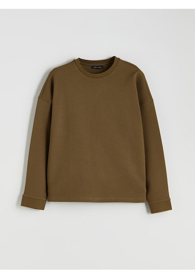 Lcw Vision Haki Bisiklet Yaka Oversize Kadın Sweatshirt