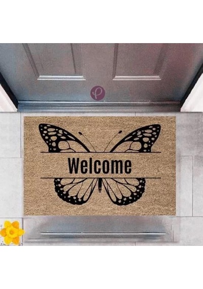 Kapı Önü Paspası Dekoratif Dijital Baskı Welcome P-2372 Renkli