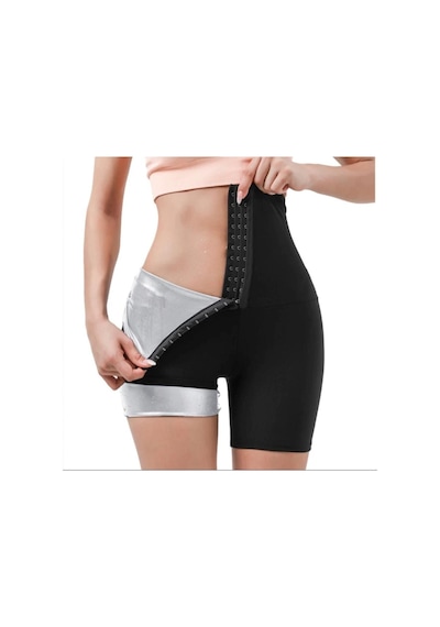Fit Women Şort Agraflı Sauna Şort Termal  4411 siyah