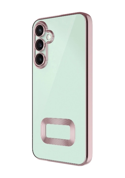 Samsung Uyumlu Galaxy A26 Kılıf Kamera Korumalı Logo Gösteren Zore Omega Kapak Rose Gold