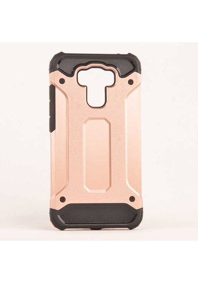 Noktaks - Asus Zenfone 3 Max Zc553kl Uyumlu - Kılıf Çift Katman Koruyucu Crash Military Tank Kılıf - Rose Gold Rose Gold