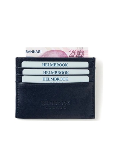 Helmbrook London Barry Erkek Lacivert Deri Özel Tasarım Çok Bölmeli Rfid Korumalı Kartlık Lacivert