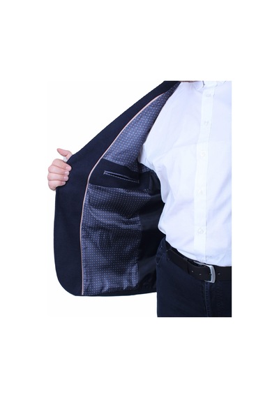 Mocgrande Erkek Büyük Beden 4 Drop Blazer Şönili Ceket 500602 Lacıvert Lacivert