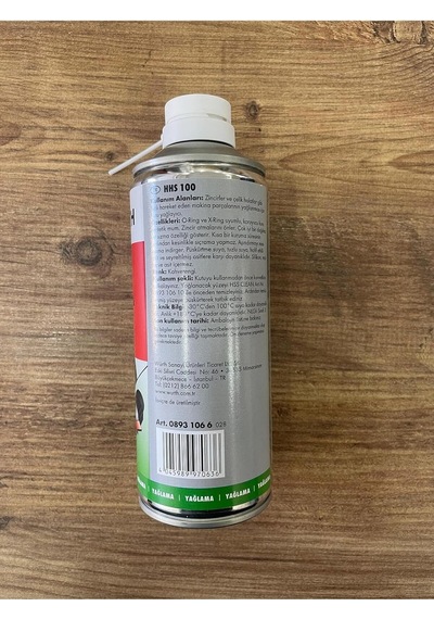 Würth Zincir Yağlayici Hhs 100 Yüksek Mukavemetli Kuru Yağlayici Yeni Tarih Çok Renkli