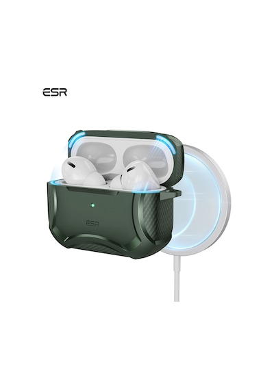 Apple AirPods Uyumlu Pro / Pro 2 Kılıf - Cyber Armor Tough Halolock Magsafe Kılıf Yeşil