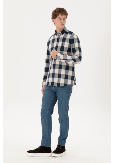 U.s. Polo Assn. Erkek Lacivert Gömlek Desenli 50296085-vr033 Lacivert