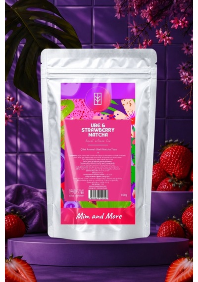 Ube Strawberry Matcha - Çilekli Superfood Ube Matcha Tozu 100 G