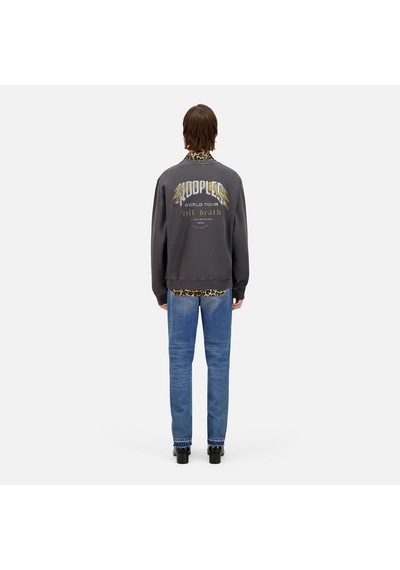 The Kooples Erkek Baskılı Bisiklet Yaka Siyah Sweatshirtbaskılıhswe28004k