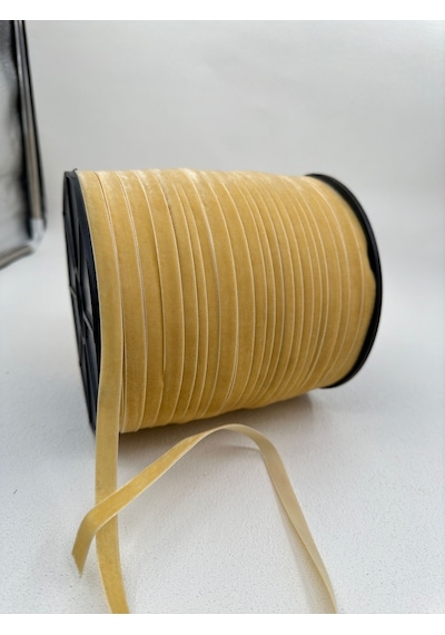 Paşateks- 1 Cm Düz Kadife-5 Metre-se. Hardal