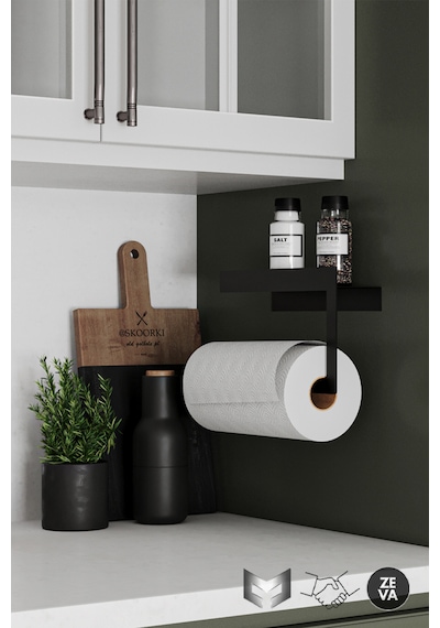 Siyah Duvara Monte Havluluk & Peçetelik Modern&dayanıklı 2'li Set Siyah