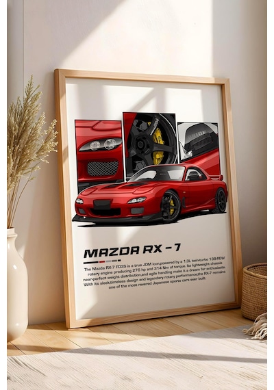 Mazda Rx-7 Çerçeveli Tablo - Mazda Car Poster