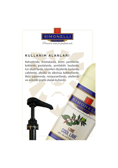 Simoenlli Kahve Şurubu Cool Drop Lime 700 ML + Pompa Simonelli