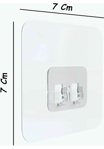 Zabata 7x7 Cm Süper Güçlü Yapışkanlı Banyo Askısı Yedek 4 Adet Sticker Raf Tutucu Askı Siyah