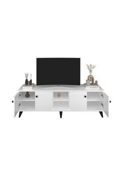Simple Tv Ünitesi 3 Raflı 4 Kapaklı 150x44x48 Beyaz Beyaz Simple Tv Ünitesi 3 Raflı 4 Kapaklı 150x44x48 Beyaz Beyaz