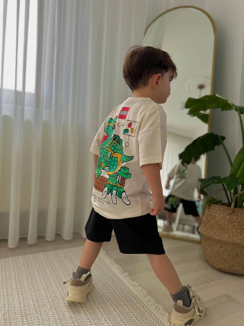 Cg Kids Lego Dinazor Erkek Çocuk Şortlu Alt Üst Takım Bej - Siyah