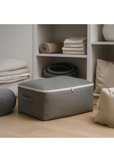 Boy Bazaaltı Kalın Kumaş Hurç Kazak Yastık Çok Amaçlı Yatakaltı Düzenleme Hurcu Gri 64cmx45cmx20cm 4 Lü 6 Lı Diğer
