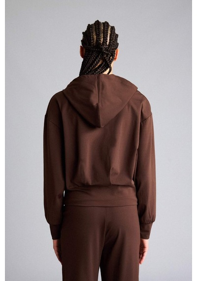 Defacto Kapüşonlu Sporcu Sweatshirt G5664ax25wnbn192 Kahve-bn192